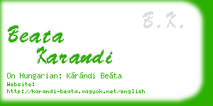 beata karandi business card